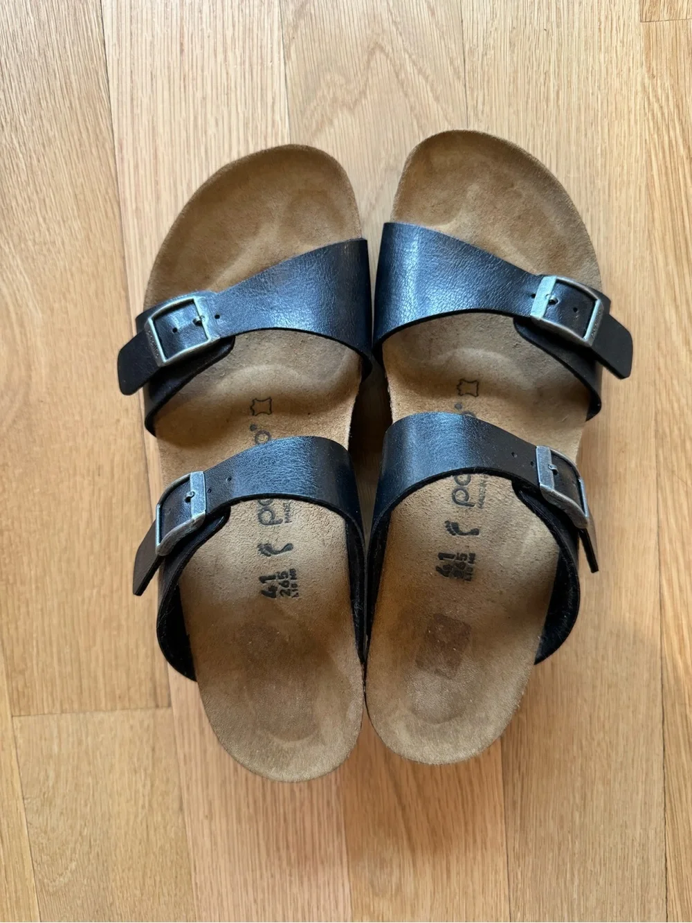 Birkenstock leather black wedge